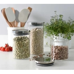 Səpələnən məhsullar üçün banka 3131, şüşə/metal, şəffaf, 300 ml Səpələnən məhsullar üçün banka 3131, şüşə/metal, şəffaf, 300 ml