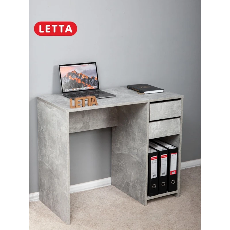 Компьютерный стол Letta Beton, 75х45х90 см, ЛДСП, серый