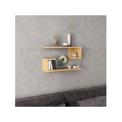 Настенная полка Art Mebel 168, ламинат, 60х40х15 см, бежевая