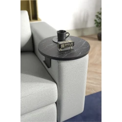 Журнальный столик Zigon Sehpa DY-02, ДСП/металл, черный, 34x34x10 см