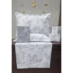 Комплект постельного белья Trend Cotton 00004477, пододеяльник 200x220 см, простыня 240x260 см, 2 наволочки 50x70 см, двуспальный, хлопок, белый/серый