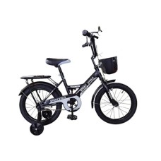 Uşaq velosipedi, paslanmaz səbət və arxa oturacaqlı, qara, ölçü 20 - BB-603