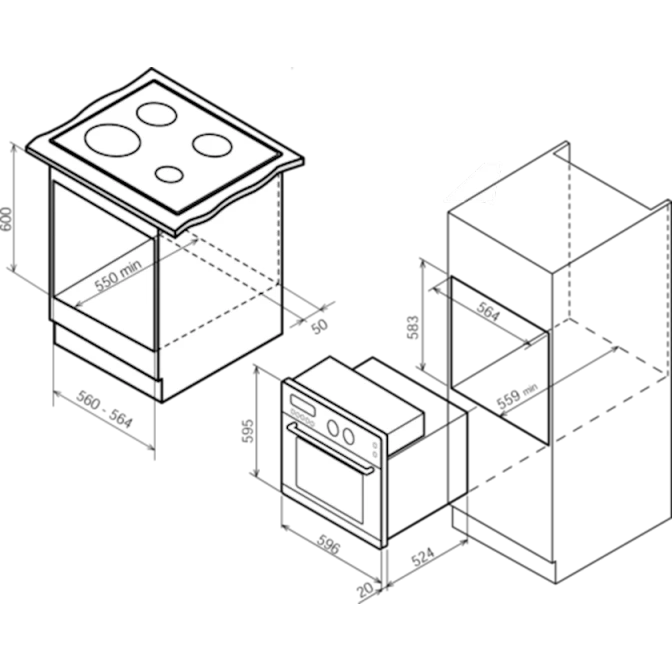 Духовой шкаф Bompani BO247SM/E Духовой шкаф Bompani BO247SM/E