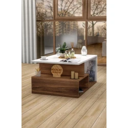 Журнальный стол ev_12116177, ламинат, белый/коричневый, 90x60x45 см Журнальный стол ev_12116177, ламинат, белый/коричневый, 90x60x45 см