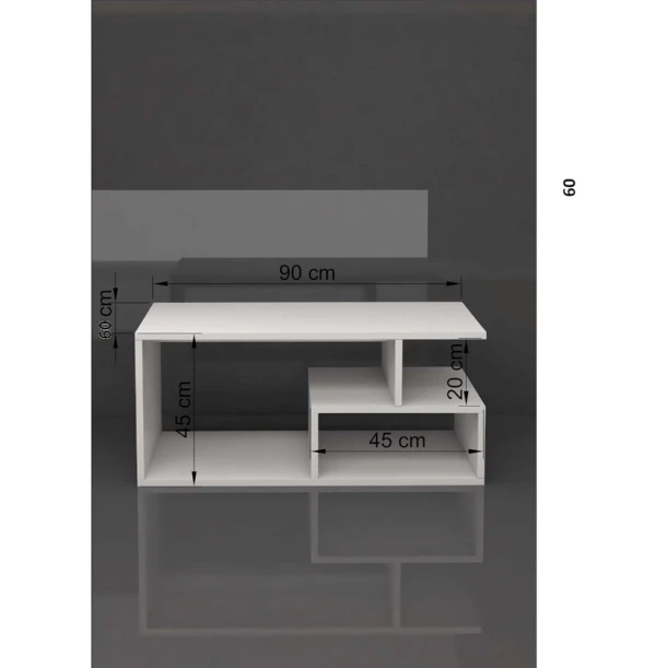 Журнальный стол ev_12116177, ламинат, белый/коричневый, 90x60x45 см Журнальный стол ev_12116177, ламинат, белый/коричневый, 90x60x45 см