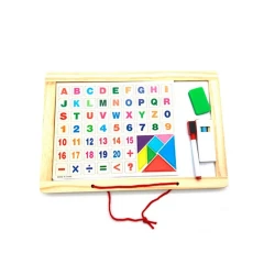 Магнитная доска с буквами большими и маленькими, цифрами и фигурами 1970-18 Серый/Коричневый Магнитная доска с буквами большими и маленькими, цифрами и фигурами 1970-18 Серый/Коричневый