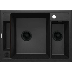 Кухонная мойка Deante Magnetic ZRM_G503, гранит, черная, 69x50x21.9 см