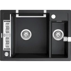 Кухонная мойка Deante Magnetic ZRM_G503, гранит, черная, 69x50x21.9 см