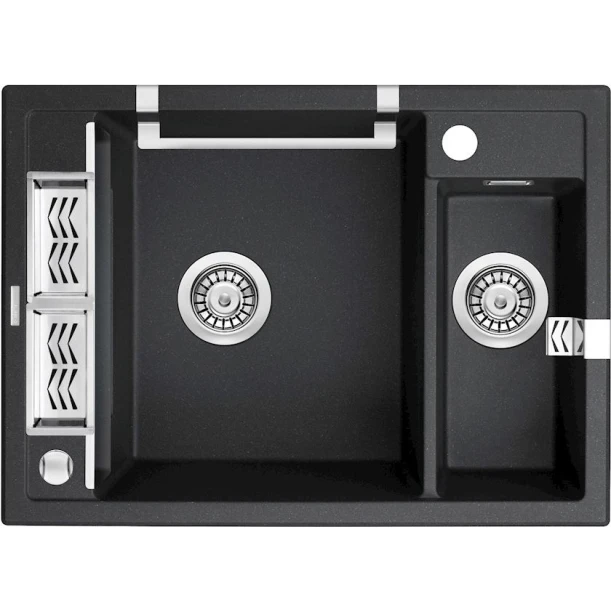Кухонная мойка Deante Magnetic ZRM_G503, гранит, черная, 69x50x21.9 см