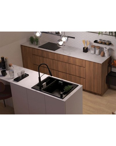 Mətbəx çanağı Deante Magnetic ZRM_G503, qranit, qara, 69x50x21.9 sm