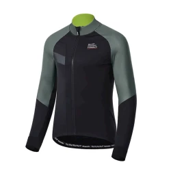 Велокуртка мужская Santic WM1C01128H, черная/серая, полиэстер/спандекс, размер M