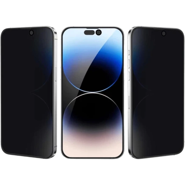 Qoruyucu şüşə Green Lion 3D Silicone Privacy Glass Apple iPhone 14/13 Pro/13 üçün Black - 6935100164014