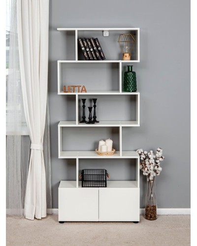Stellaj Letta, ağ, LDSP, 73x176x25 sm