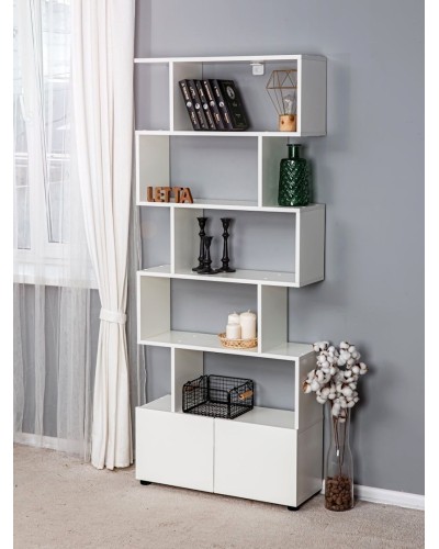 Stellaj Letta, ağ, LDSP, 73x176x25 sm