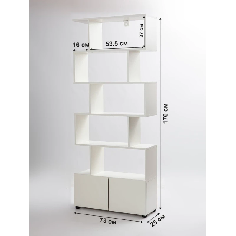 Стеллаж Letta, белый, ЛДСП, 73x176x25 см Стеллаж Letta, белый, ЛДСП, 73x176x25 см