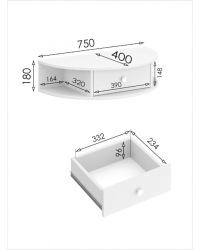 Konsol Art Mebel 22, LDSP, 18x75x40sm , ağ