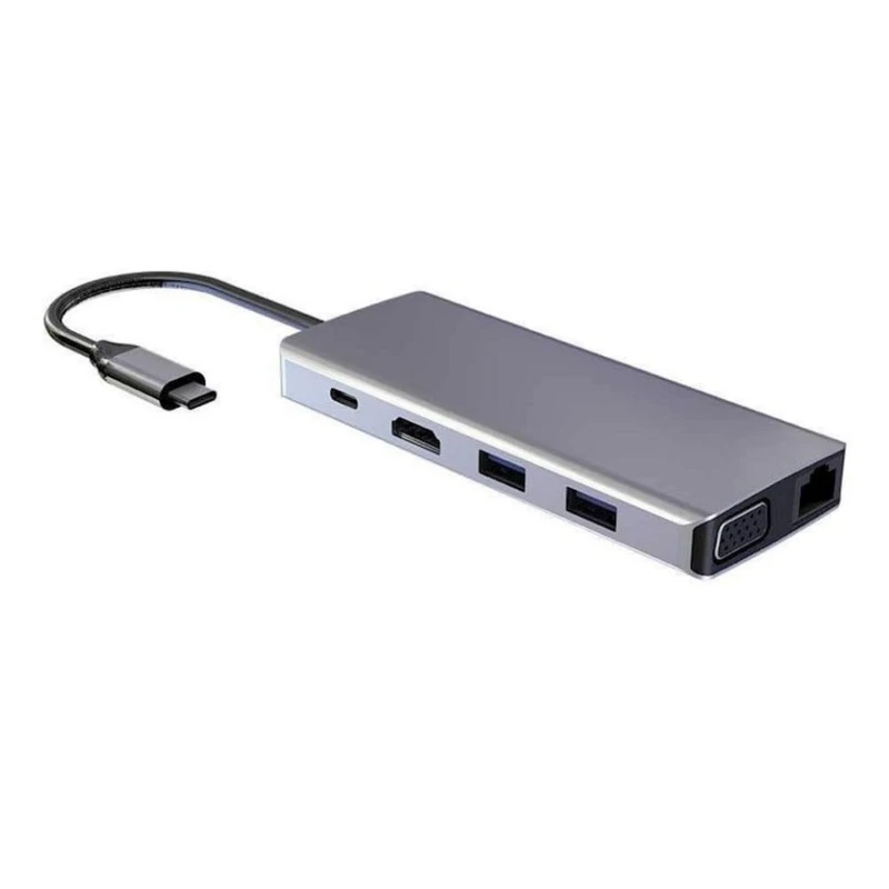 USB HUB Powerology 11in1 Type-C Hub, Серый USB HUB Powerology 11in1 Type-C Hub, Серый