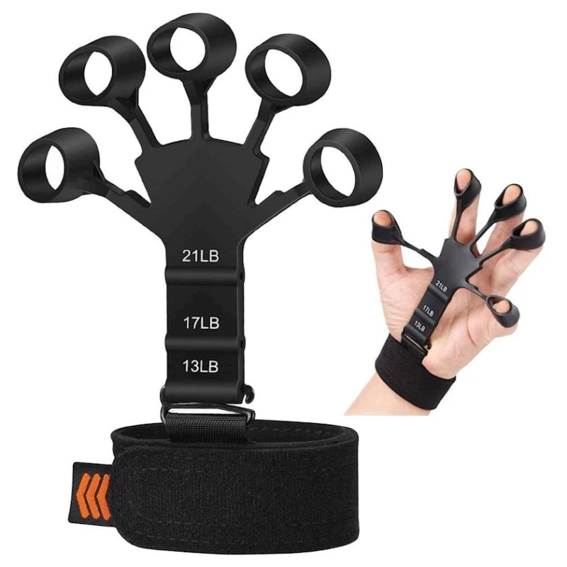 Эспандер кистевой, с открытыми напальчиками, черный