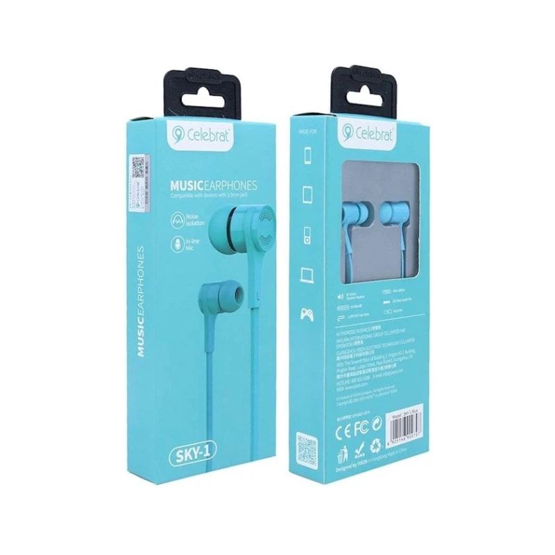 Проводные наушники Celebrat SKY-1 Blue Проводные наушники Celebrat SKY-1 Blue