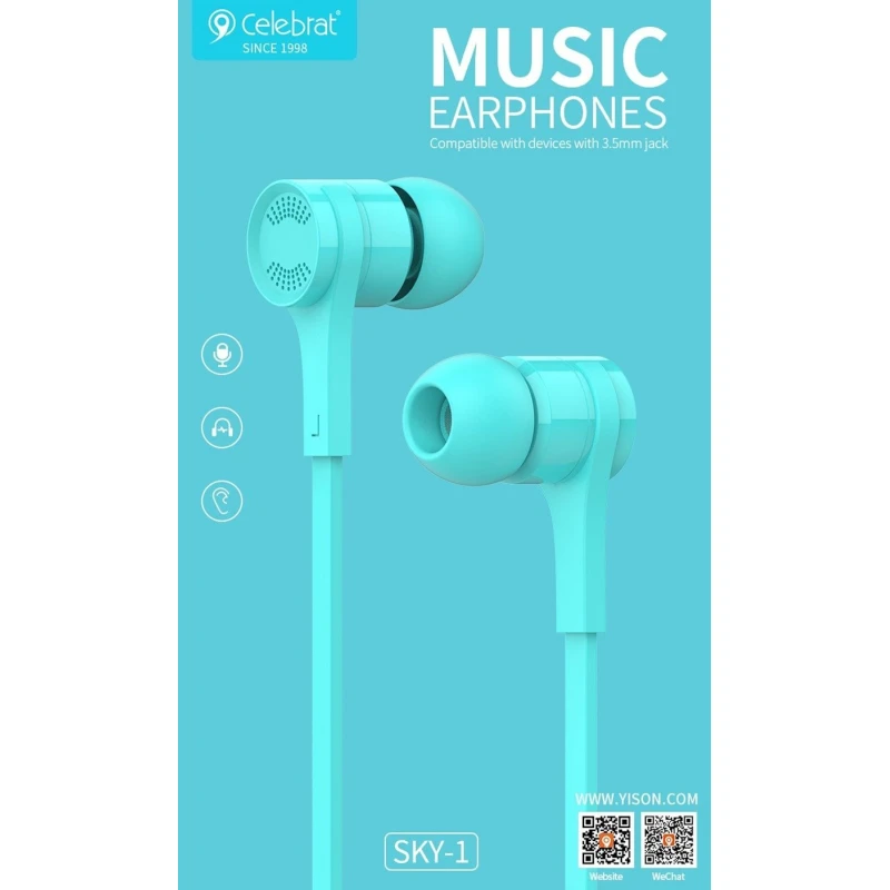 Проводные наушники Celebrat SKY-1 Blue Проводные наушники Celebrat SKY-1 Blue