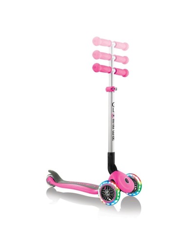Samokat Globber Primo Foldable Fantasy Lights, uşaq üçün, 3-6 yaş, maksimal çəki 50 kq, çəhrayı