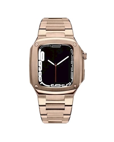 Qayış və çexol Greatcase SW621 Apple Watch 45mm üçün Rose Gold