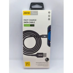 Kabel Aspor AC-13 USB-Type 1m qara