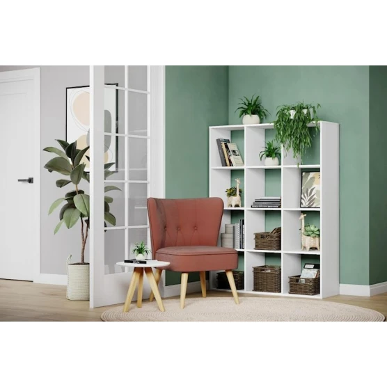 Полка Ev Plus Keyn 12115542, ЛДСП, белая, 112x35x149 см Полка Ev Plus Keyn 12115542, ЛДСП, белая, 112x35x149 см