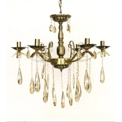 Люстра подвесная BR 158-6, E14, античное золото, 6 рожков, с хрустальными подвесками - BR 158-6 SADƏ Люстра подвесная BR 158-6, E14, античное золото, 6 рожков, с хрустальными подвесками - BR 158-6 SADƏ