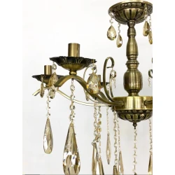 Люстра подвесная BR 158-6, E14, античное золото, 6 рожков, с хрустальными подвесками - BR 158-6 SADƏ Люстра подвесная BR 158-6, E14, античное золото, 6 рожков, с хрустальными подвесками - BR 158-6 SADƏ
