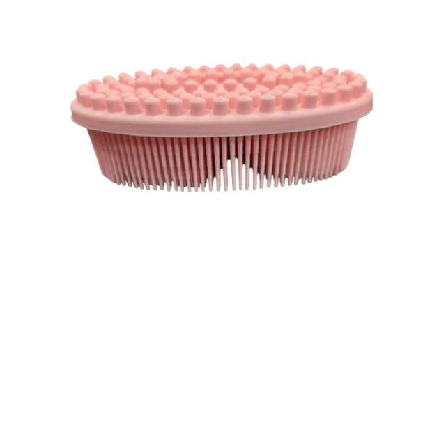 Силиконовая щетка для тела GR светло-розовая