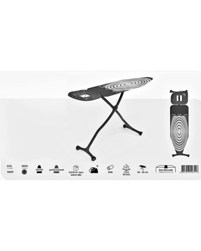 Ütü masası Perilla, 125x45 sm, qara/boz
