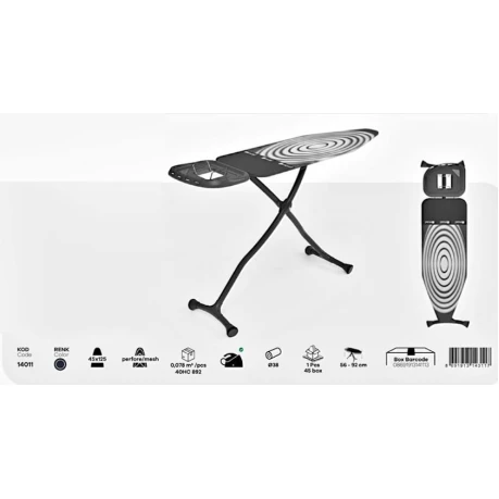 Гладильная доска Perilla, 125х45 см, черная/серая