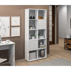 Шкаф книжный Ev Plus Artany, ЛДСП, белый, 180x29x75 см Шкаф книжный Ev Plus Artany, ЛДСП, белый, 180x29x75 см