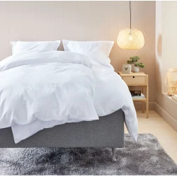 Комплект постельного белья JYSK Ingeborg, пододеяльник 140x200, наволочка 50x70, полутораспальный, сатин, белый