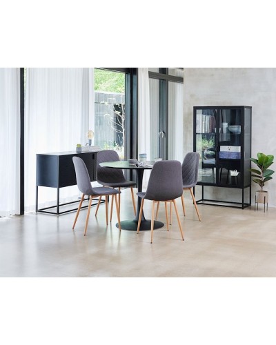 Stul JYSK Jonstrup, polyester, tünd-boz, 44х87х53 sm (3526_3600266), 4 əd