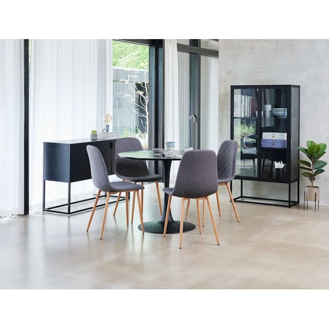 Стул JYSK Jonstrup, полиэстер, темно-серый, 44х87х53 см (3526_3600266), 4 шт Стул JYSK Jonstrup, полиэстер, темно-серый, 44х87х53 см (3526_3600266), 4 шт