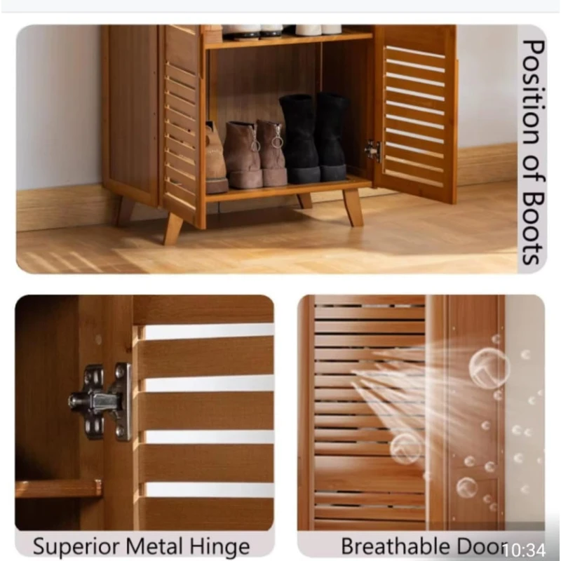 Тумба для обуви 2222 бамбук, коричневый