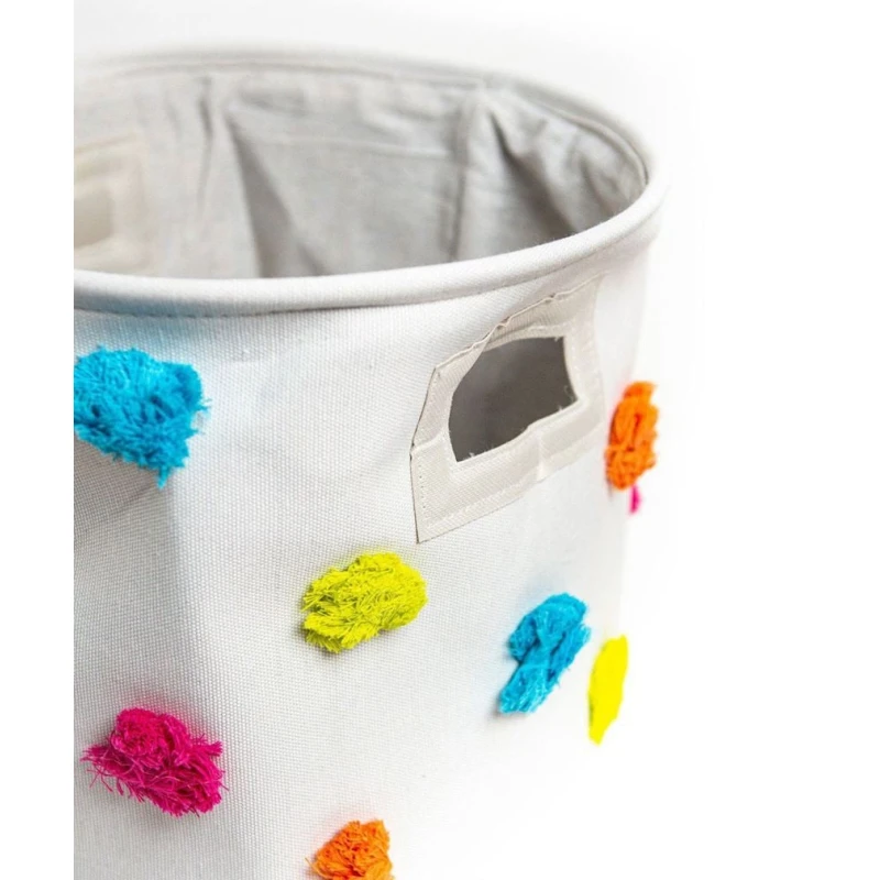 Oyuncaqlar üçün uşaq səbəti Hom-me 105357, 32x28 sm, parça, ağ