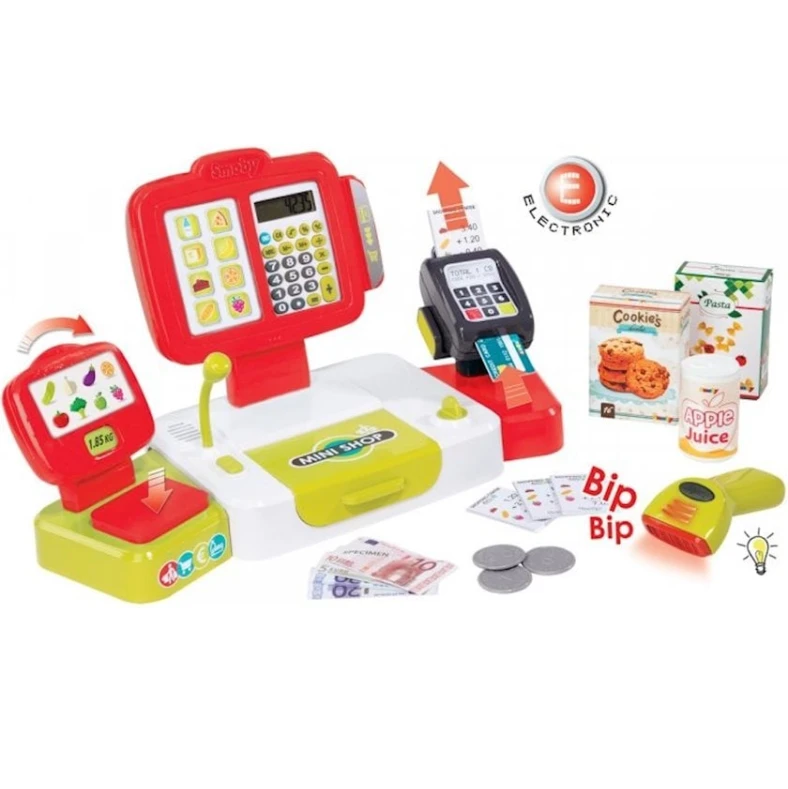Электронная касса Smoby, 27 шт, 3+ года, пластик, Разноцветный Электронная касса Smoby, 27 шт, 3+ года, пластик, Разноцветный