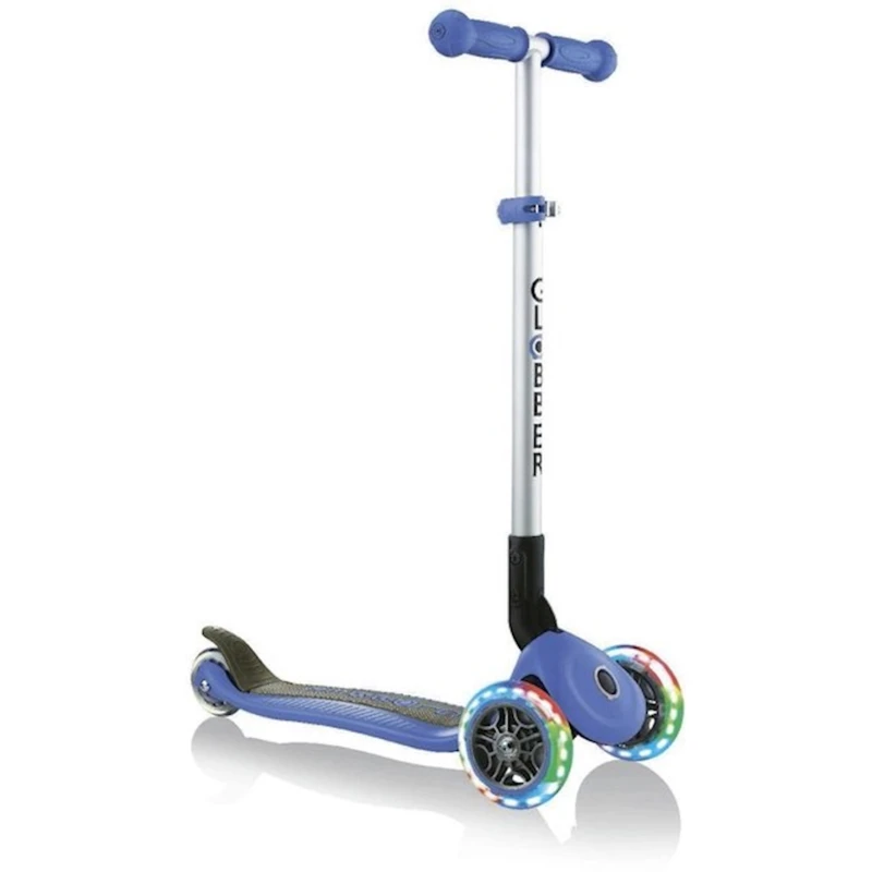 Складной скутер Globber Primo Foldable Lights, синий/черный