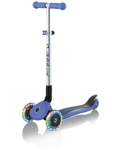Yığılan skuter Globber Primo Foldable Lights, mavi/qara