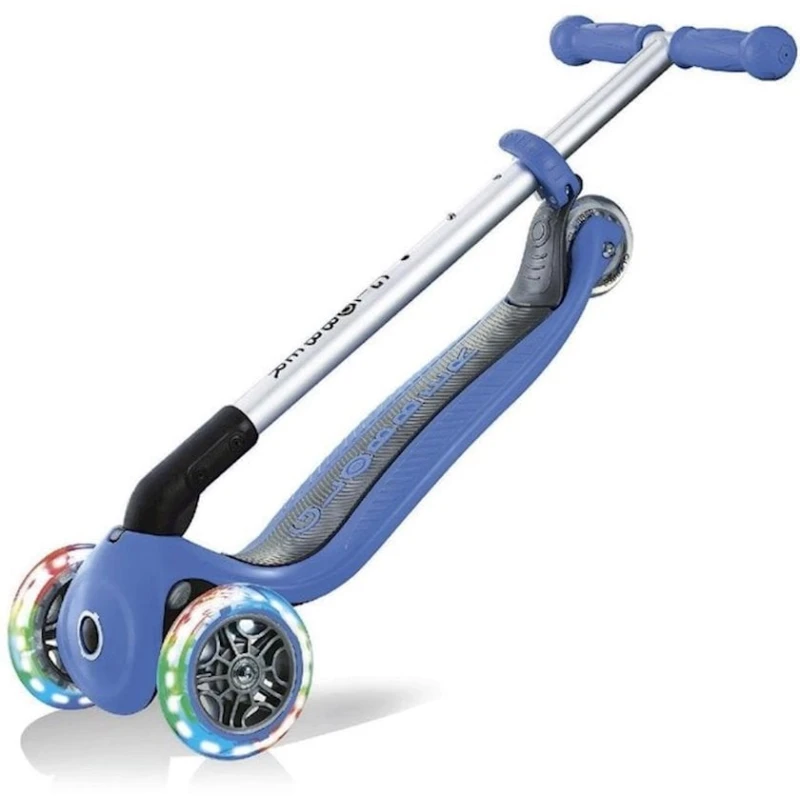 Складной скутер Globber Primo Foldable Lights, синий/черный