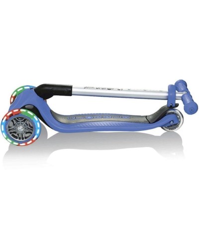 Yığılan skuter Globber Primo Foldable Lights, mavi/qara