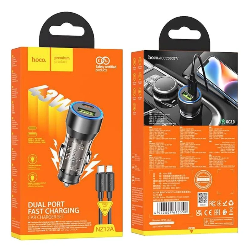 Зарядное устройство автомобильное Hoco NZ12A Зарядное устройство автомобильное Hoco NZ12A