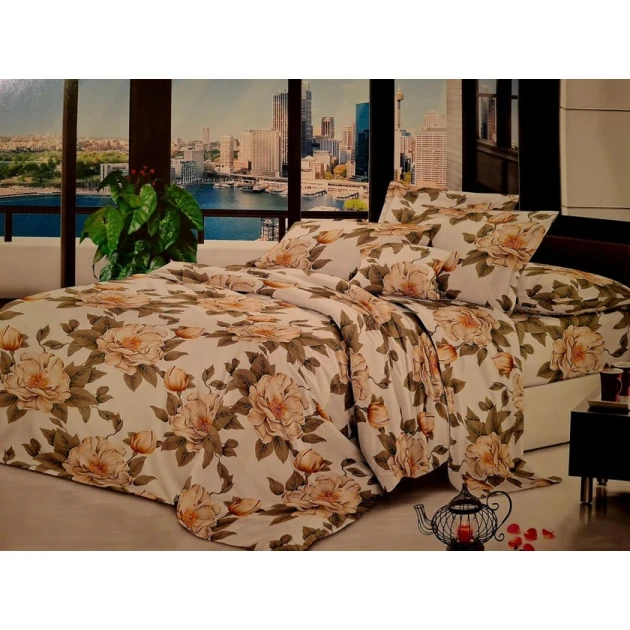 Комплект постельного беля Furkan FA tekstil-354, пододеяльник 150х220 см, простыня 150х220 см, наволочка 50х70 см, односпальный, сатин, разноцветный