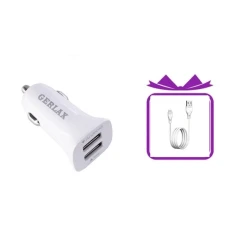 Автомобильное зарядное устройство Gerlax C2V + кабель Lightning в подарок