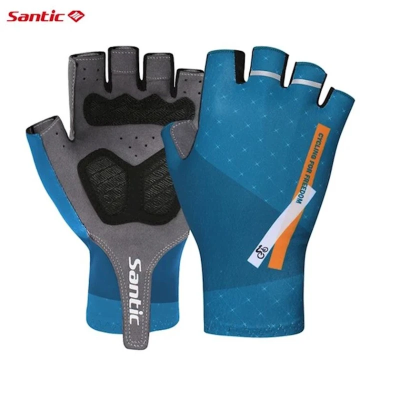 Велоперчатки Santic Chao W0P061SV, синие/серые, хлопок/полиэстер, размер M Велоперчатки Santic Chao W0P061SV, синие/серые, хлопок/полиэстер, размер M