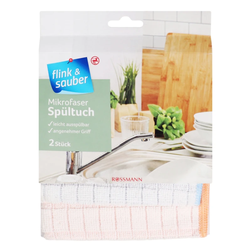 Набор кухонных полотенец Flink & Sauber 30x30 см, микрофибра, 2 шт, в ассортименте