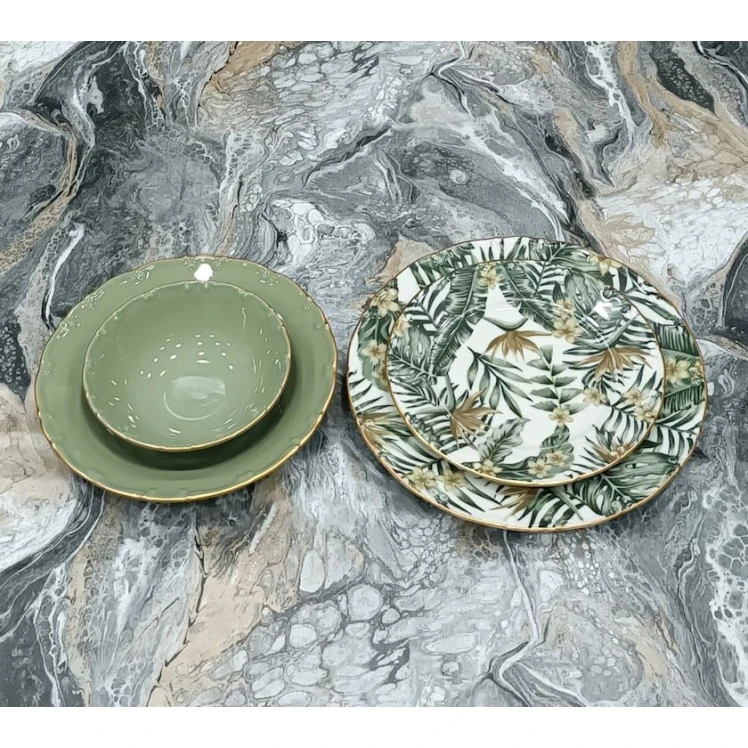 Süfrə qab-qacaq dəsti SHA-00002526, keramika, rəngbərəng, 6 nəfərlik, 24 parça